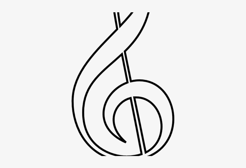 Treble Clef Outline - Music Notes Drawing, transparent png #276328