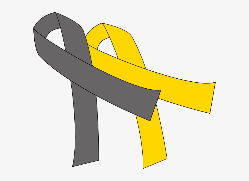 Grey And Gold Cancer Ribbon, transparent png #276921
