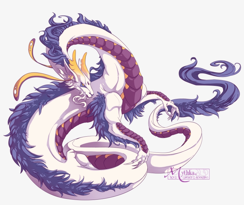Mythka White Lung Dragon - White And Purple Dragon, transparent png #277508