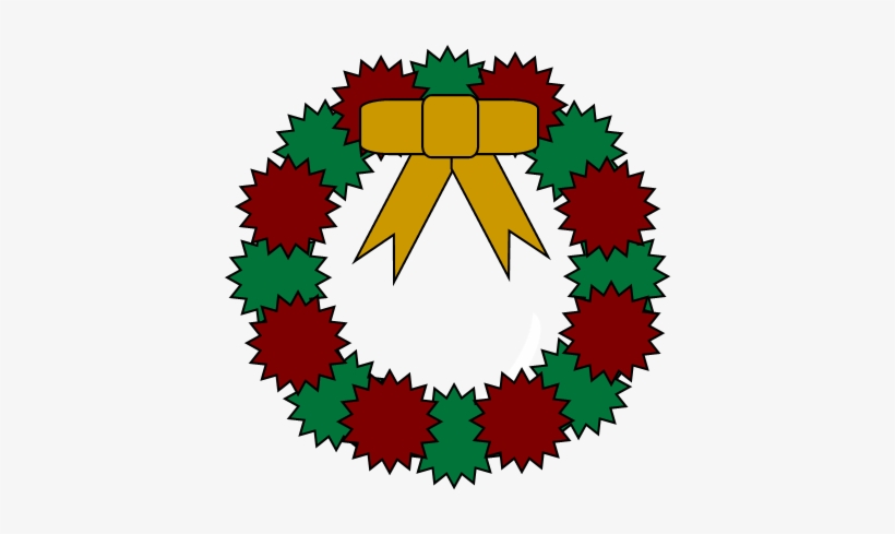 Christmas Wreath In Green And Red With A Lovely Golden - Christmas Day, transparent png #277774