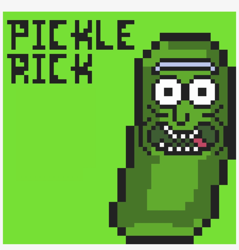 Pickle Rick - Rick And Morty Pixel Art Pickle Rick, transparent png #277845