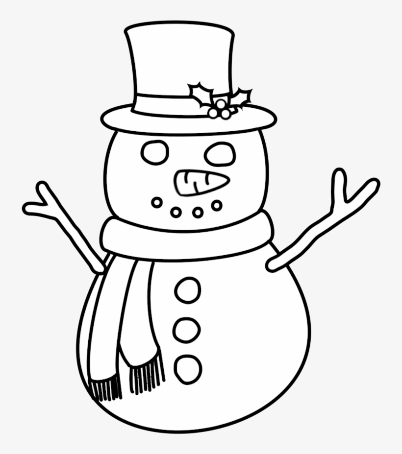 Snow Man Line Drawing At Getdrawings - Line Art, transparent png #278159