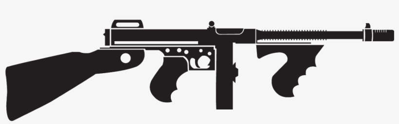 Illustrator Practice Work - Tommy Gun Silhouette Png, transparent png #278513