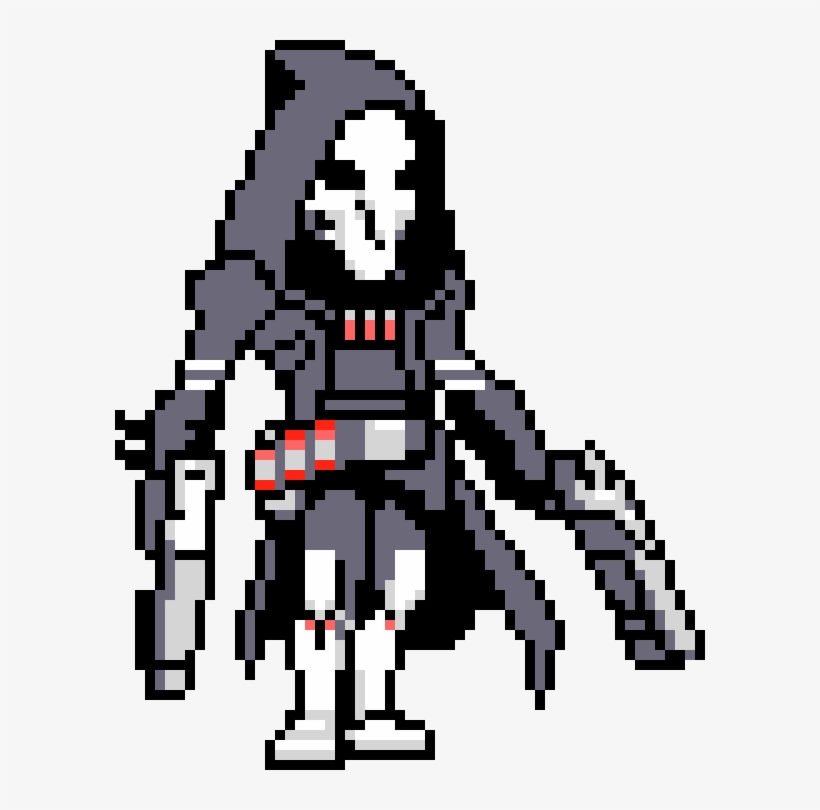 Reaper Pixel Sprray - Overwatch Pixel Art With Grid, transparent png #278778