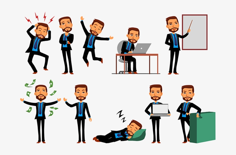 Mascot Animate - Businessman Vector Png, transparent png #278966