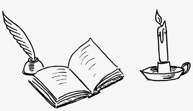 Jpg Library Book Line At Getdrawings Com Free For - Book And Pen Drawing, transparent png #278993