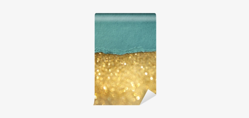 Gold Glitter Background And Blue Vintage Torn Paper - Gold And Silver Background, transparent png #279654