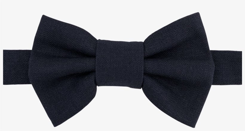 Image Of Navy Linen Bow Tie - Necktie, transparent png #279725