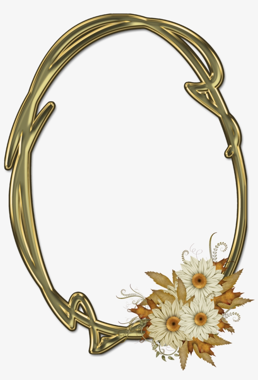 Frames Png Oval Com Flores - Moldura Para Foto Oval Png, transparent png #2700834