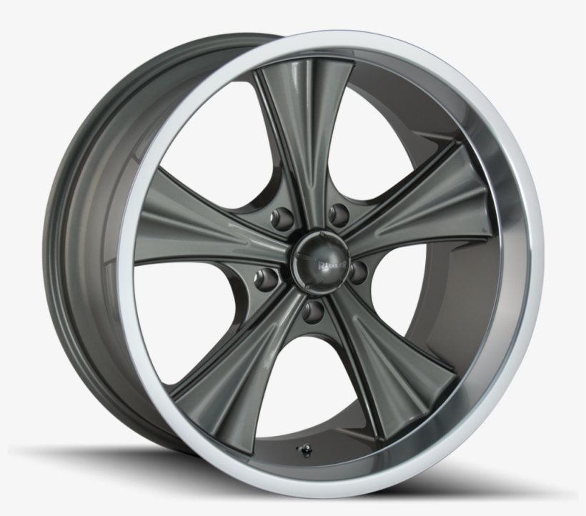 651 Grey W/ Machined Lip - Ridler 651 20x10 5x4.75 Inch +0mm Gunmetal Wheel Rim,, transparent png #2701237