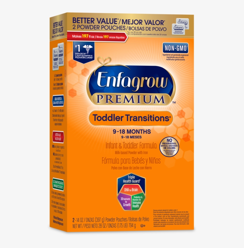 Enfagrow Premium Toddler Transitions Formula Powder, - Enfagrow Premium Toddler Transitions Infant & Toddler, transparent png #2701425
