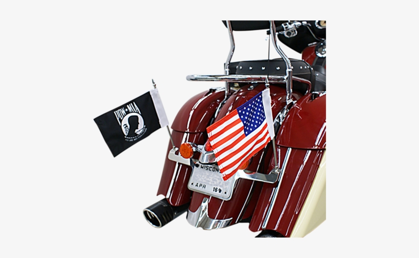 Lay-down License Plate Bracket & Double Flag Holder - Indian Chieftain Flag Holder, transparent png #2701983