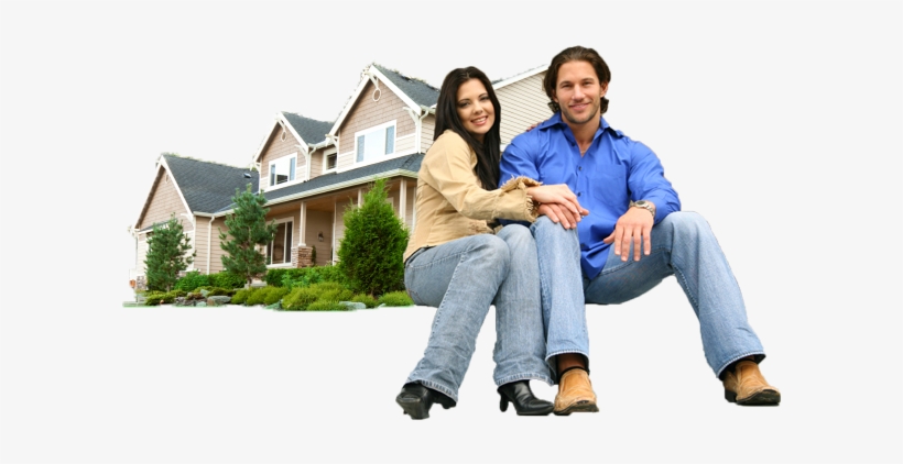 Home Loan Png - Couple In Front Of House, transparent png #2702802