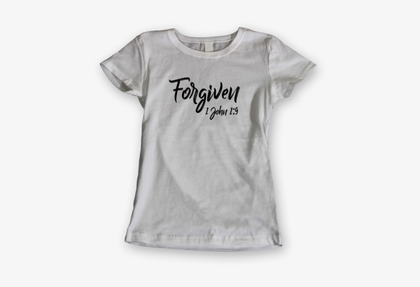 Living Words Women Round Neck T Shirt S / White Forgiven - Average Joes Dodgeball Costumes, transparent png #2703271