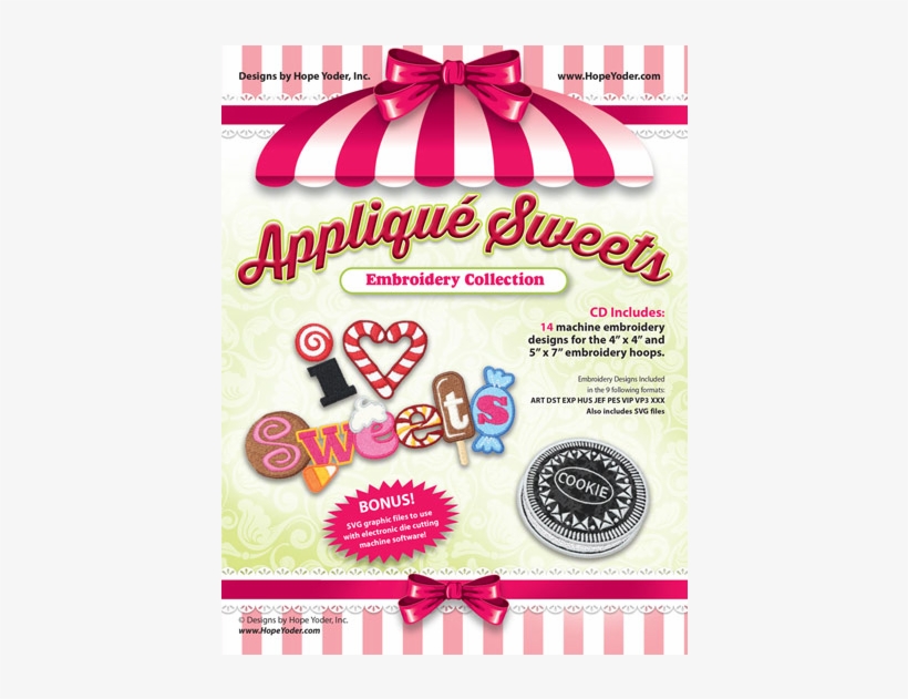 Applique Sweets Embroidery Design Collection Cd - 125 Procent, transparent png #2703801