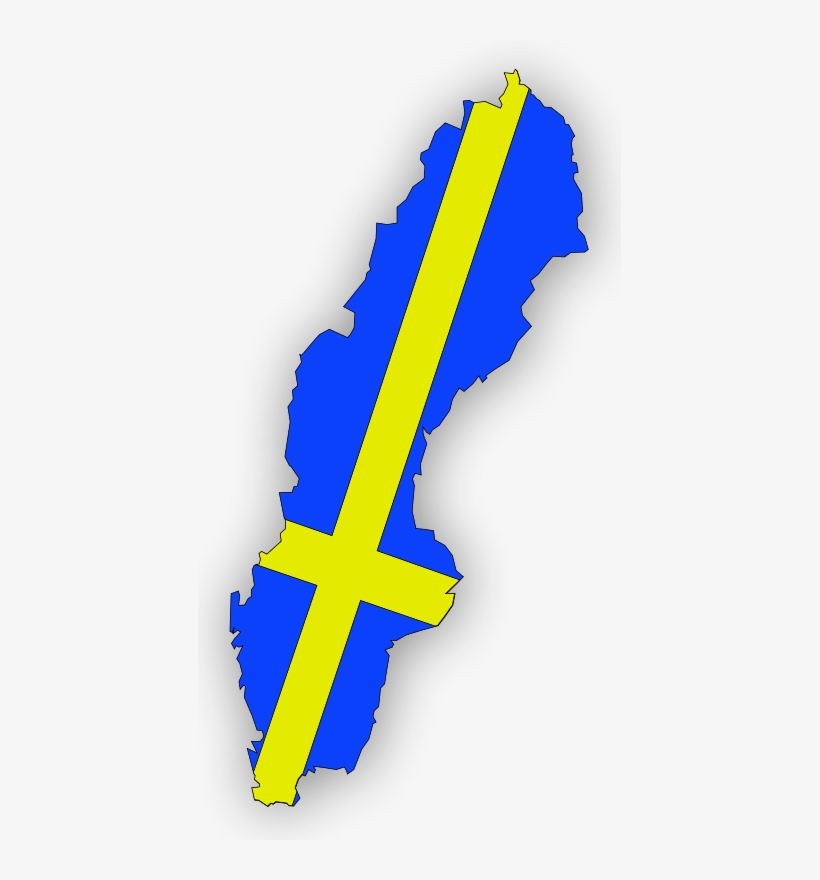 A Map Of Sweden's National Flag In Sweden - Small Map Of Sweden, transparent png #2704264