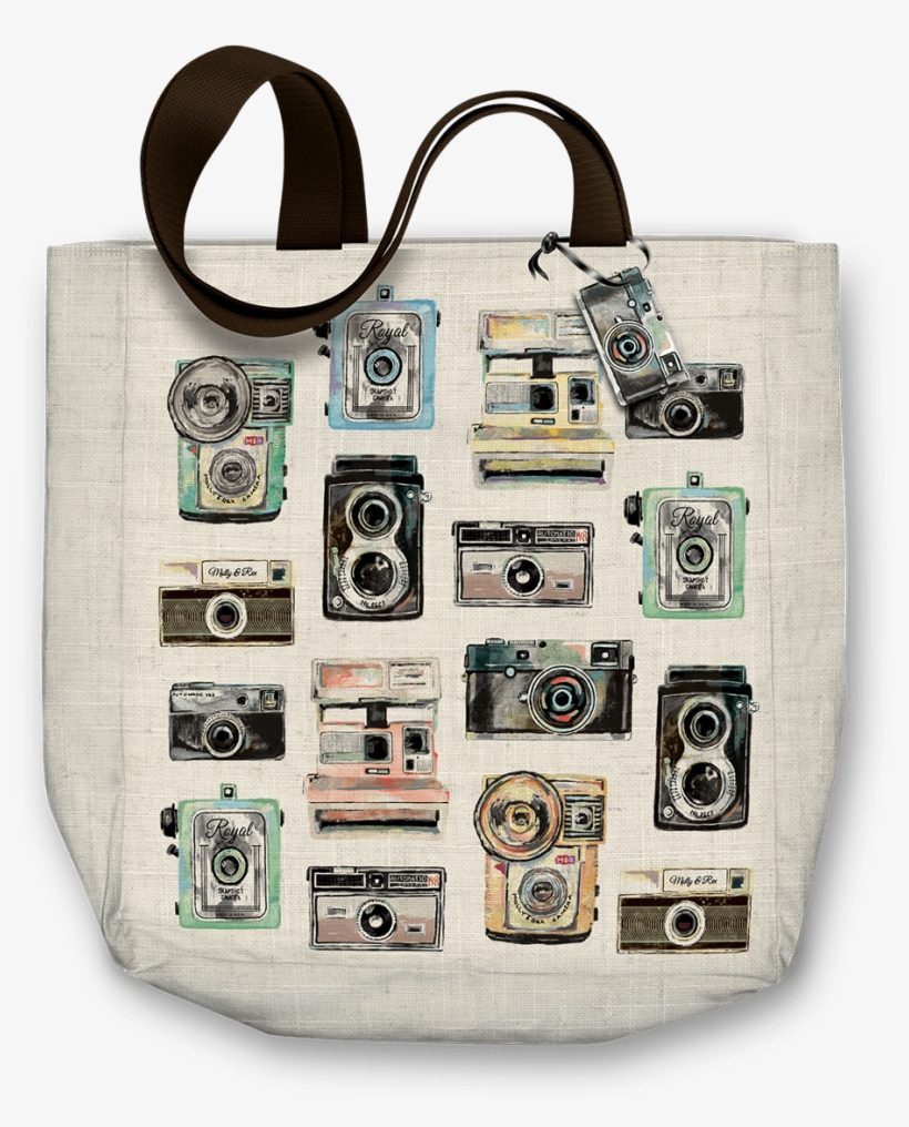 Cameras Canvas Tote Bag - Molly And Rex World Jetsetter Vintage Camera Bungee, transparent png #2704822