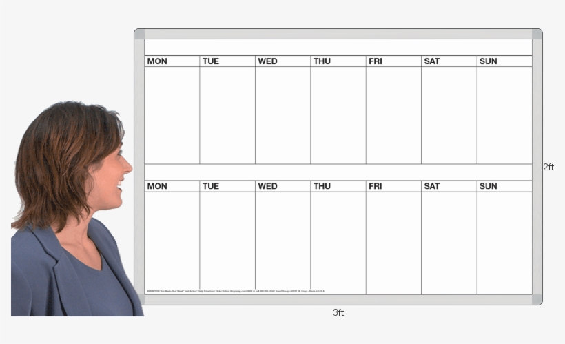 Graphic Freeuse Download Transparent Calendars Two - 2 Week Whiteboard Calendar, transparent png #2705232