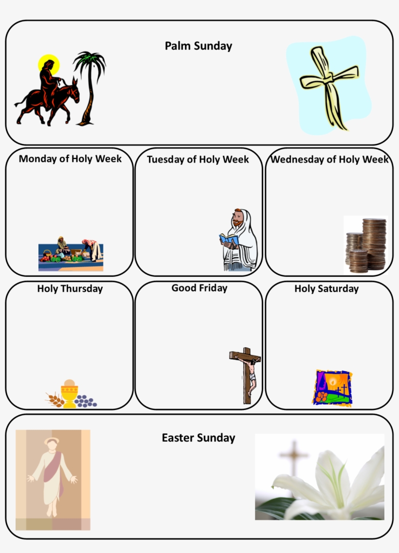 Looking For Activities To Fill Up Your Blank Calendar - Holy Week Activities, transparent png #2705272