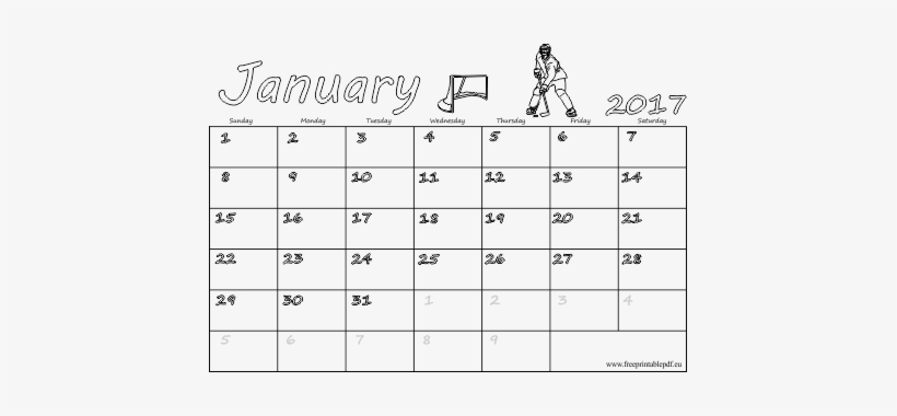 Us Uk January 2017 Calendars Printable Free Printable - January 2017 Calendar Transparent, transparent png #2705333
