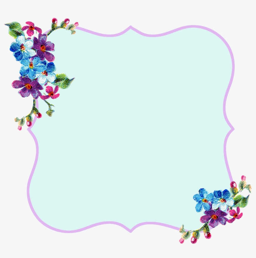 Pretty Lavender And Blue Printable Frame - Frame Photo Keren, transparent png #2705832