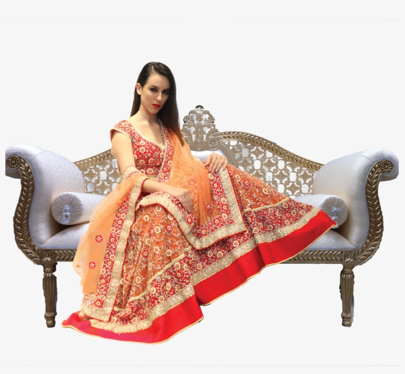 Red Orange Lehenga - Choli, transparent png #2706290