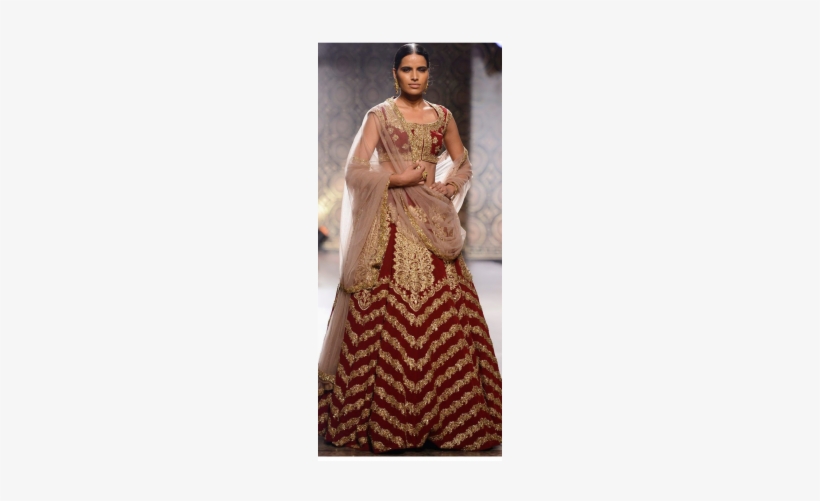 Designer Maroon Bridal Wear Lehenga Choli - Lehenga, transparent png #2706716