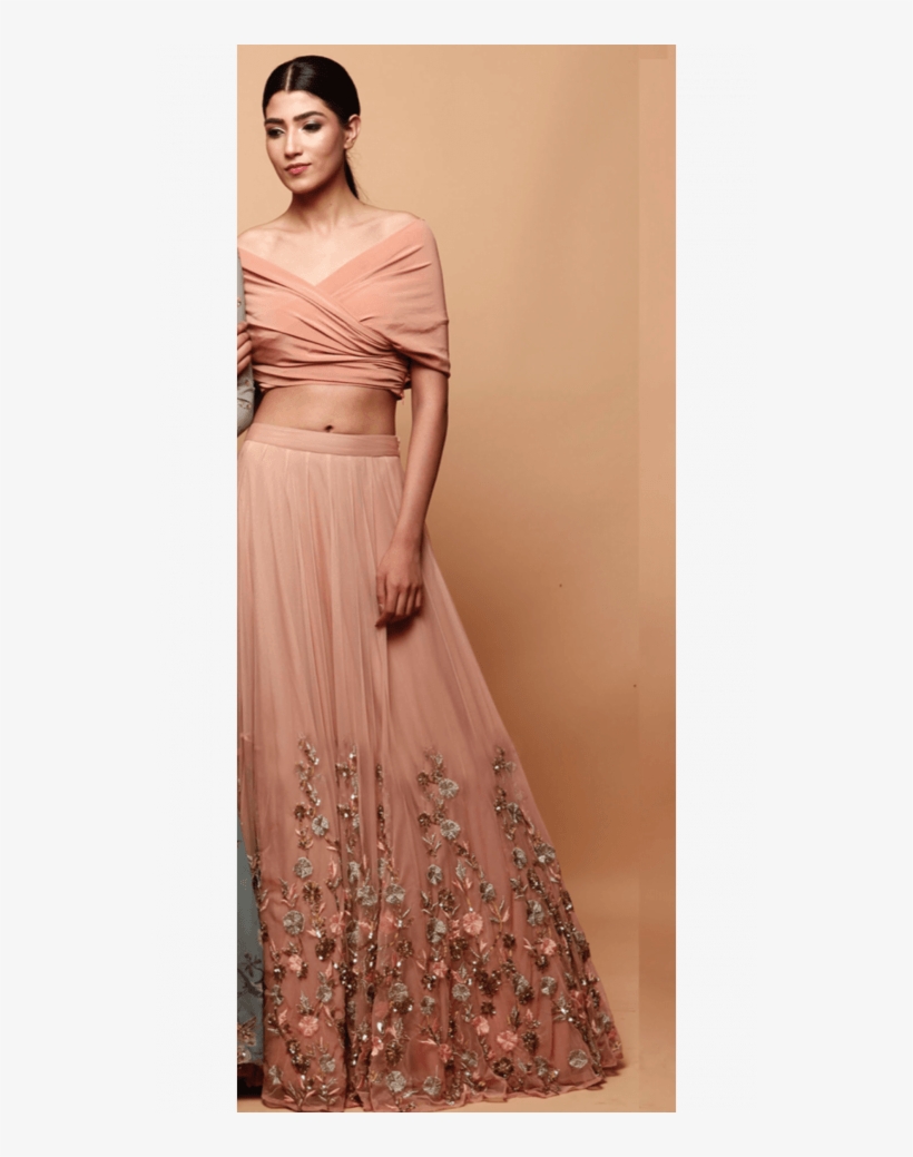 Off Shoulder Lehenga Set - Astha Narang Blue Lehenga, transparent png #2707249