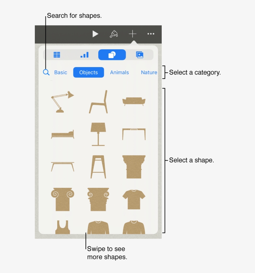 The Shapes Library, With Categories At The Top And - Geometric Shape, transparent png #2707277