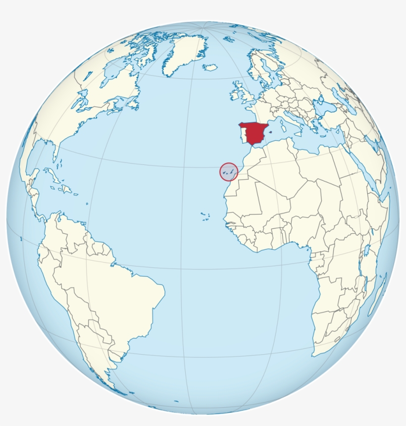 Spain On The Globe (cape Verde Centered) - Morocco On The Globe, transparent png #2707588