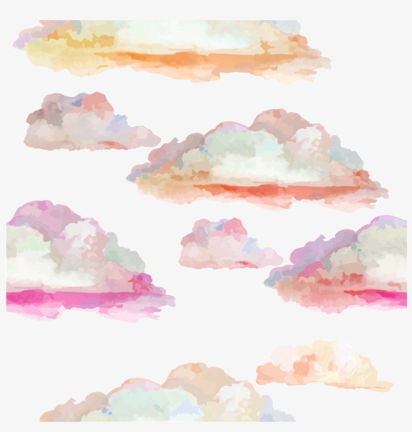 Clouds Sky Watercolor Pastelcolors Painting Ftestickers - Watercolor Painting, transparent png #2707644
