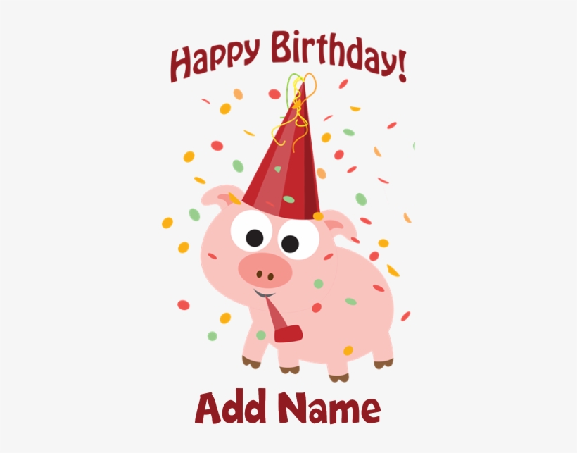 Favorite - Custom Happy Birthday! Confetti Pig Pillow Case, transparent png #2708645