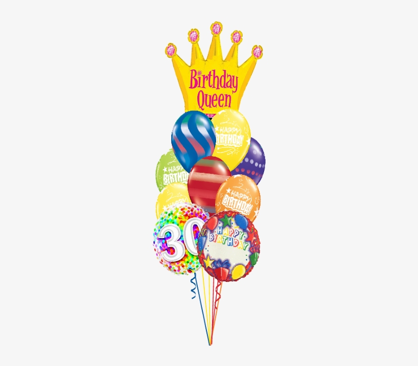 Birthday Queen Bouquet Name & Optional Age - Happy Birthday Balloons Queen, transparent png #2708650