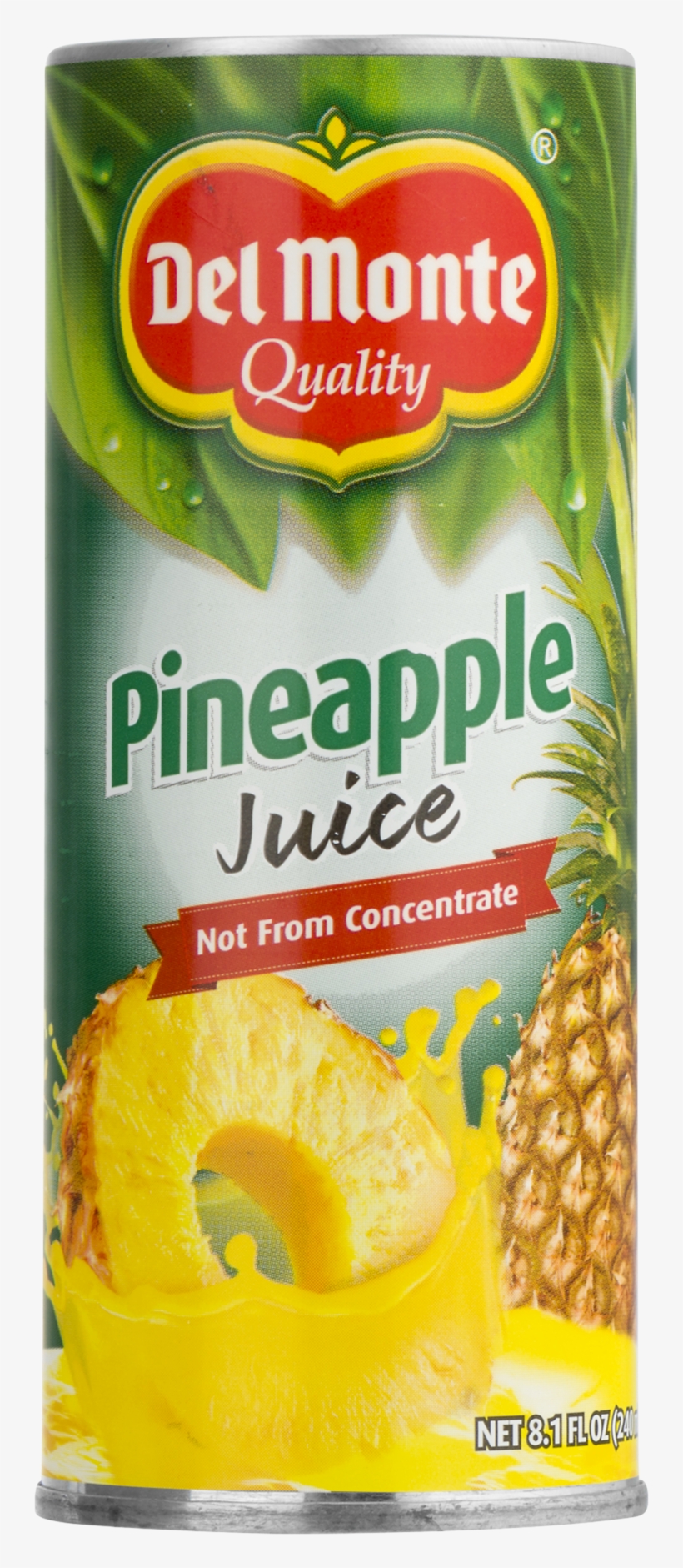 Del Monte 100% Pineapple Juice - 8.1 Fl Oz Can, transparent png #2710175