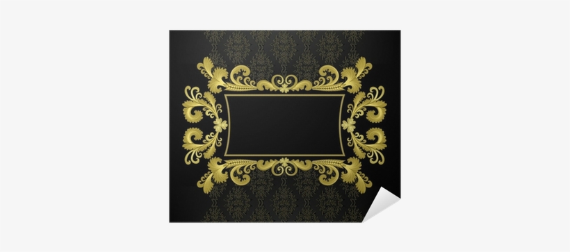 Gold Frame In The Rococo Style On A Black Background - Cadre Doré Sur Fond Noir, transparent png #2710589