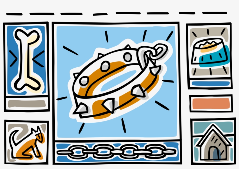 Vector Illustration Of Family Pet Dog Collar, Dog House, transparent png #2711107