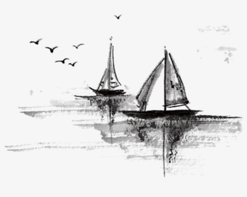 Sketch Sailboat Painting Transparent Decorative - Matter And Mind: The Vaisesika Sutra Of Kanada, transparent png #2712875