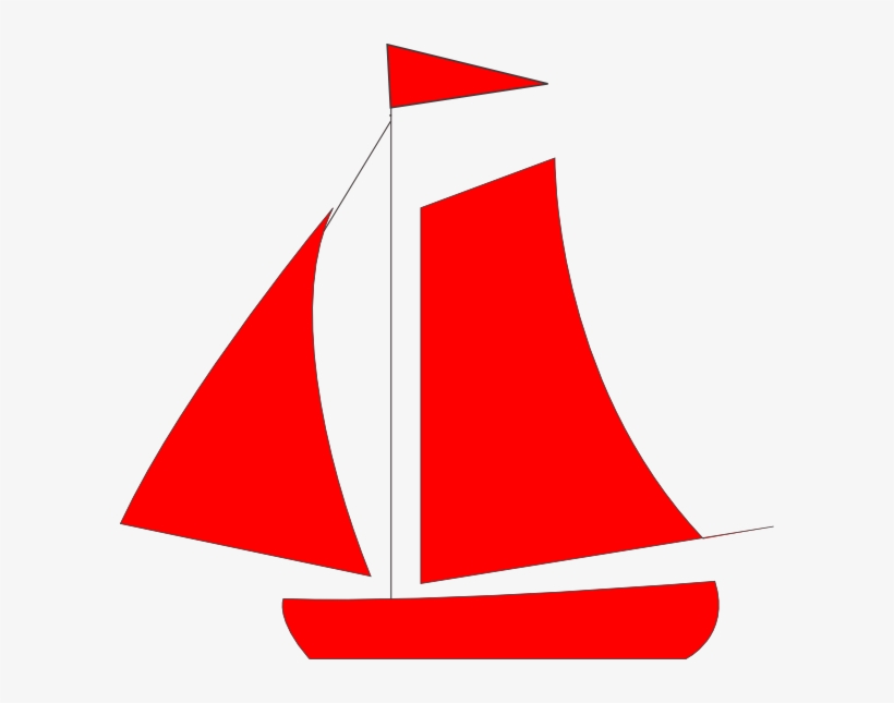 Red Sail Boat Clip Art At Clker - Clip Art, transparent png #2712994