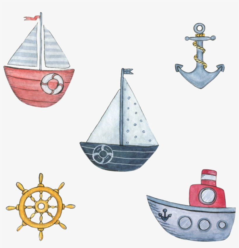 Hand Painted Three Sea Boats Png Transparent - Portable Network Graphics, transparent png #2713050