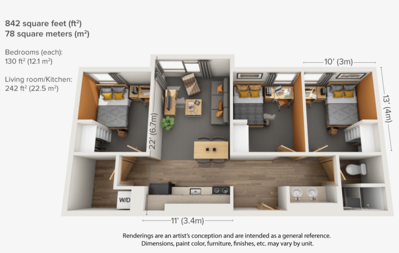 Av 3 Bed - 130 Square Meter House Plan, transparent png #2713246