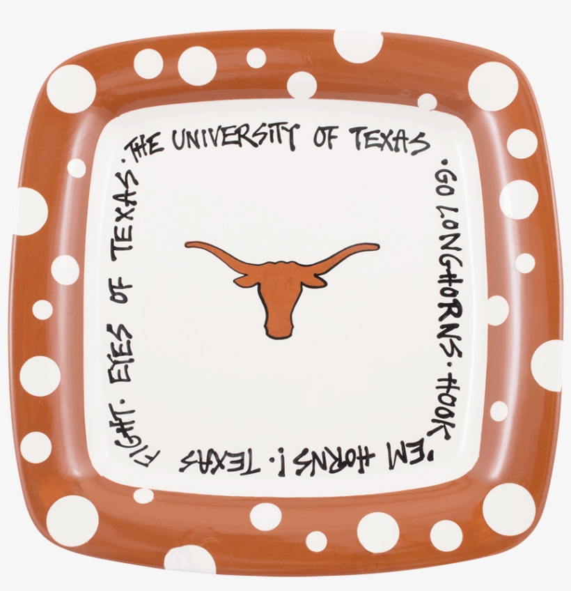 University Of Texas Polka Dot Plate - Texas Longhorn, transparent png #2714909