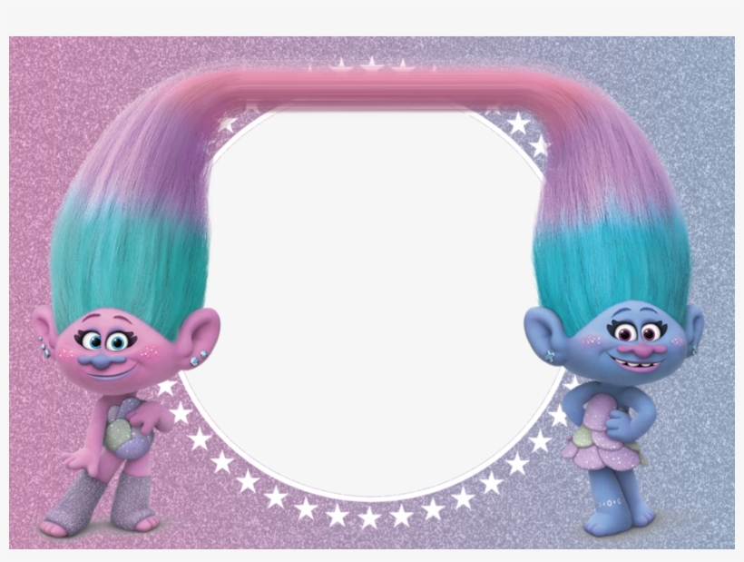 Moldura Trolls Clipart Trolls Party - Imagenes De Los Trolls Satin Y Seda, transparent png #2718026
