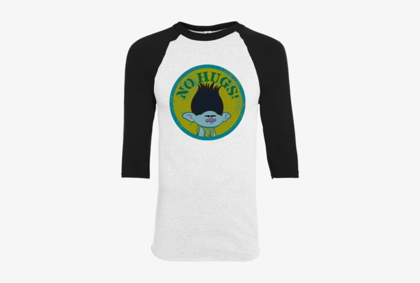 Dreamworks' Trolls No Hugs Branch Youth Raglan - Niederlassung Der Schleppangel-| - Keine Taschenspiegel, transparent png #2718228