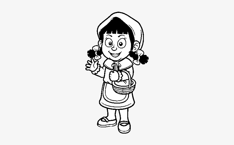 A Little Red Riding Hood Coloring Page - Chapeuzinho Vermelho Para Pintar, transparent png #2718561