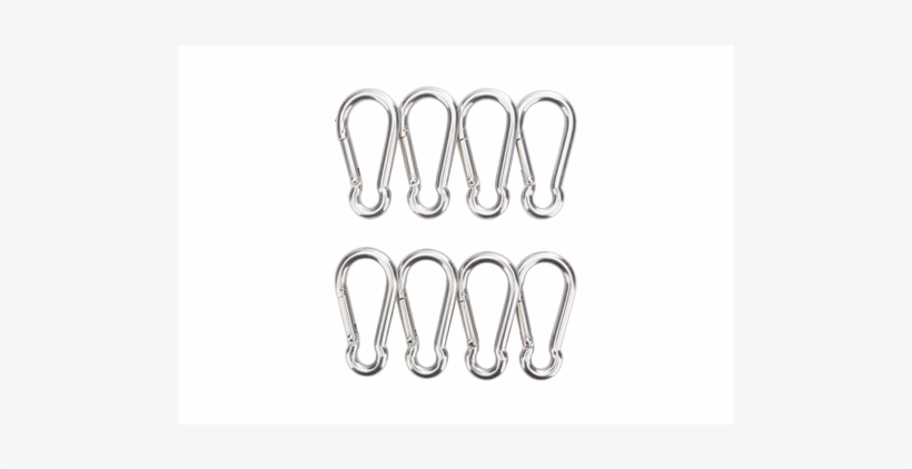 Stainless Steel Carabiner Snap Hook, Set Of Eight - Powerfix Schäkel-/ Karabinerhakenset - Handwerkzeuge, transparent png #2719197