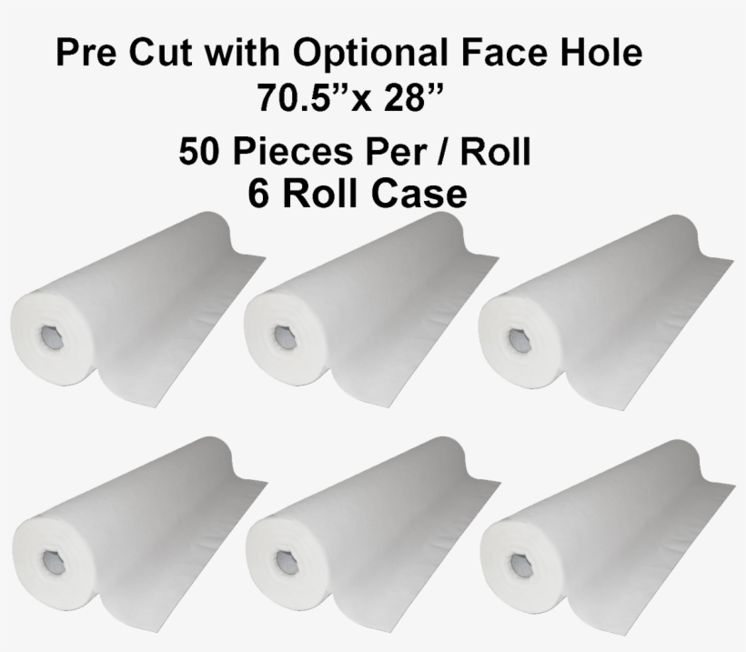 5"x28" 50 Sheet/roll 6 Roll Case Disposable White Non-woven - 70.5"x30"- 50 Sheets/roll 6 Roll Case Disposable Poly, transparent png #2719242