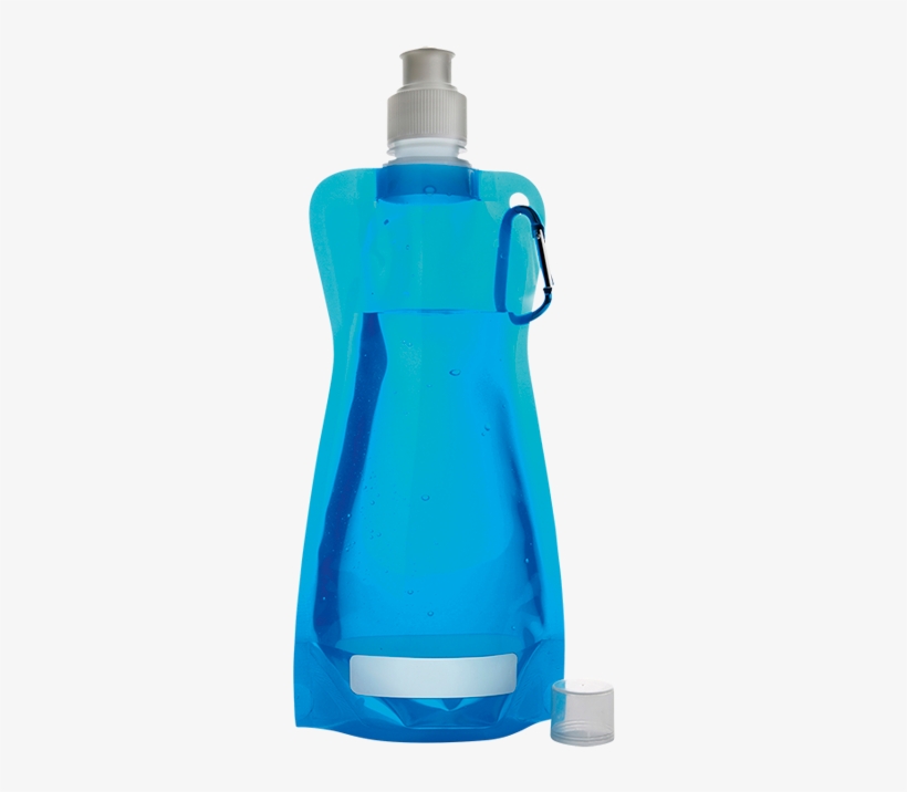 420ml Foldable Water Bottle With Carabiner Clip Bw7567 - Opvouwbare Bidon, transparent png #2719368