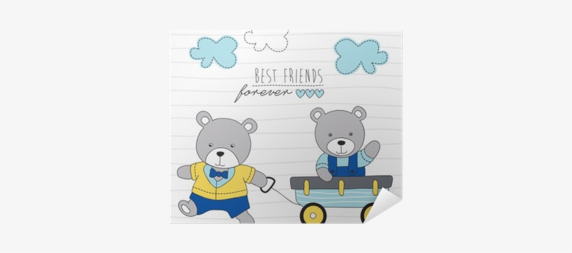 Playing Teddy Bears Vector Illustration Poster • Pixers® - Illustration, transparent png #2719482