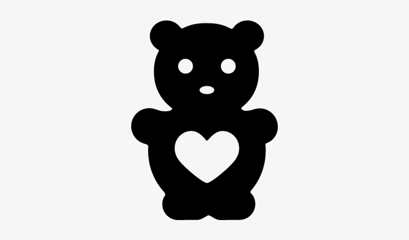 Teddy Bear With Heart Vector - Orsetto Silhouette, transparent png #2719570