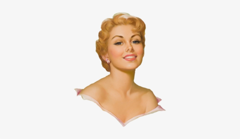 Vintage Femme Portrait - Pearl Frush Pin-up Girl Art Print 32x24, transparent png #2719909